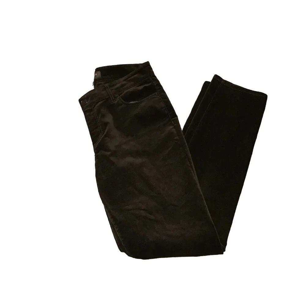 Black Velvet Straight‎ Leg Pants Petite 8 – Luxe Soft Classic Mid-Rise Holiday